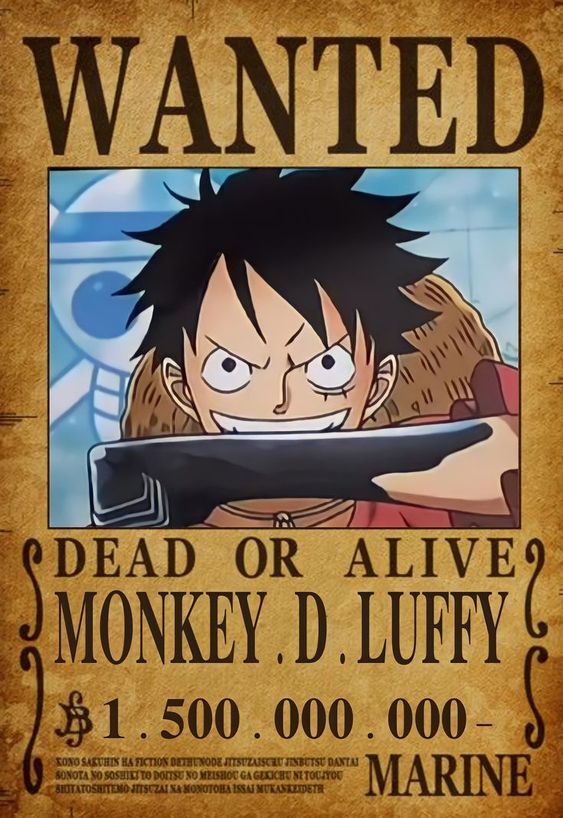 Poster truy nã luffy hình ảnh bao xịn